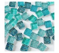 Piedras de Mosaico para Manualidades Mosaico de cerámica for manualidades, azulejos cristal hechos a mano, espejo decorativo, tecnología pared, Material coloreado, 50 Uds(Dazzling blue)