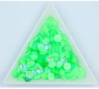 Piedras de neón noctilucentes de vidrio, base plana, sin fijación en caliente, fluorescencia, decoración de uñas, mezcla de peridoto, s6-30, 10 gramos