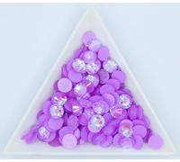 Piedras de neón noctilucentes de vidrio, base plana, sin fijación en caliente, fluorescencia, decoración para uñas - Amatista claro, mezcla s6-30, 10 gramos