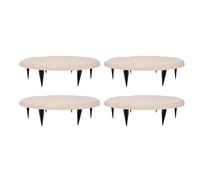 Piedras de paso para exteriores, piedras decorativas de resina de polipropileno redondas con estacas para el suelo, para césped, jardín, camino, patio, pasarela, paisajismo, 39,9 (Beige)