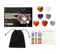 Piedras de preocupación para el pulgar del corazón,Piedras de en forma de corazón | Juego de piedras naturales para preocupación de palma de amor | Piedras pulidas para meditación, fabricación de joya