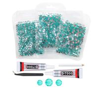 Piedras de resina aguamarina qiipii con pegamento B7000 para joyer a, ideales para manualidades deslumbrantes. Piedras de resina azul lago de 3 m