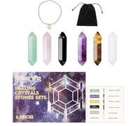 Piedras de varita de,Varitas de de piedra natural | Juego de varitas de piedras preciosas hexagonales de es naturales | Varitas de energía de natural para la decoración de Reiki del hogar y la habita