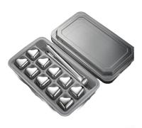 Piedras de whisky reutilizables de acero inoxidable | Cubos de hielo de metal de grado 304 para enfriar bebidas sin dilución | Enfriamiento para whisky, vodka, vino, no corrosivo (D)