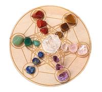 Piedras de y es curativos incluye 19 es y una bandeja de madera - Juego de es de | Adornos de coloridos para curación, meditación, equilibrio de chakras o ri