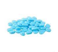 Piedras decorativas brillantes, 50 piezas para caminos, peceras y jardines interiores, absorben la luz solar para un brillo duradero (azul)