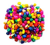 Piedras decorativas multicolor de colores (pequeñas) para el hogar, decoración al aire libre, arte y manualidades, rellenos de jarrones, acuario, pecera, jardín, césped, sustrato multiusos sin plantar