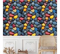Piedras Grava Papel Pintado Autoadhesivo 0.52x3 m Colorido Guijarros Decorativo Muro Pegatina Impermeable Mate Papel Pared Grueso Fácil Limpiar Wallpaper para Dormitorio Salon Adhesivo Muebles