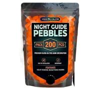 Piedras JardíN Coloridas Que Brillan La Oscuridad Piedras de jardín coloridas que brillan en la oscuridad, guijarros luminosos guía nocturna, rocas escalonadas del arco iris(Orange,200pcs)