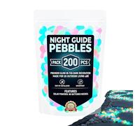 Piedras luminosas para exteriores, 200 piezas de de pisada para decoración de acuario, guijarros luminosos, piedras de jardín y paisaje, para acuario, paisaje, patio, balcón, y