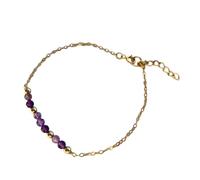 Piedras natales de cristal natural facetadas de 3 mm, ajustables, 17 cm + 5 cm, cuentas ligeras de 4 g para todas las ocasiones, cuentas de cristal ligeras