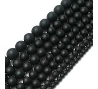 Piedras naturales: ágatas negras, hematita, ojo de gato, cuentas sueltas redondas minerales para hacer joyas, manualidades, pulseras, ónix mate de 15'', 12 mm, 30 unidades