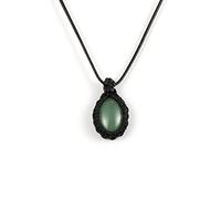 Piedras Naturales, Collar De Piedra De Nacimiento Collar Con Colgante De Cuerda Trenzada Negra Ajustable Collar De Chakra Creativo Lágrima Verde Tanglin Piedra Natural Collar De Piedras Preciosas R
