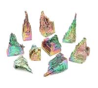 Piedras naturales pulidas, cristales curativos, gemas de cuarzo, mineral a granel, grava, espécimen, mineral energético, tanque, acuario, jardín, decoración del hogar - Torre de bismuto - 200 g