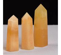 Piedras naturales Punta de varita Piedra Prismas hexagonales Obelisco Varita Tratamiento Piedra Energía Mineral Artesanía mineral Decoración para el hogar Regalo-Aceite de pollo Yellow_60-70mm