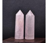 Piedras naturales Punto de varita Piedra Prismas hexagonales Obelisco Varita Tratamiento Piedra Energía Mineral Artesanía mineral Decoración para el hogar Regalo-cuarzo rosa_70-80mm