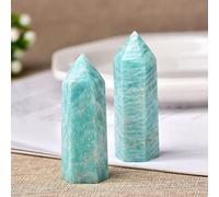 Piedras naturales, varita de punta de cristal, amatista, cuarzo rosa, mineral, manualidades, decoración del hogar, 1 unidad, amazonita, 60-70 mm