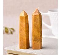 Piedras naturales, varita de punta de cristal, amatista, cuarzo rosa, mineral, manualidades, decoración del hogar, 1 unidad, piedra amarilla, 60-70 mm