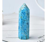 Piedras naturales, varita de punta de cristal, amatista, cuarzo rosa, mineral, manualidades, decoración del hogar, 1 unidad, apatita azul claro, 70-80 mm