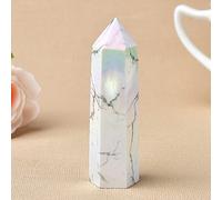 Piedras naturales, varita de punta de cristal, amatista, cuarzo rosa, mineral, manualidades, decoración del hogar, 1 unidad, howlita aura, 50-60 mm