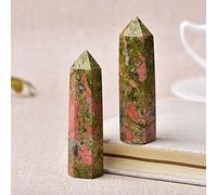 Piedras naturales, varita de punta de cristal, amatista, cuarzo rosa, mineral, manualidades, decoración del hogar, 1 unidad, unakita, 70-80 mm