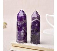 Piedras naturales, varita de punta de cristal, amatista, cuarzo rosa, piedra mineral, manualidades, decoración del hogar, 1 unidad, amatista, 60-70 mm