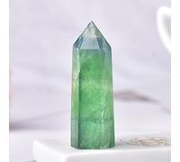 Piedras naturales y varita de cristal pulida, decoración del hogar, fluorita verde, 70-80 mm