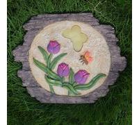 Piedras para jardín, Pavimentos decorativos multicolores for paisajismo de jardín, piedra antideslizante for caminos patio/pasillo/jardín(Style4,2PCS)