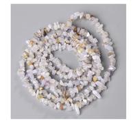Piedras para Pulseras Cuentas de grava irregulares cuarzo, piedra lunar, coral blanco, for hacer joyas, pulseras y collares(6. Crazy Agate,32inch)