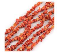 Piedras para Pulseras Cuentas irregulares de forma libre, chips grava, coral suelto for hacer pulseras, collares y joyas(Orange Coral)