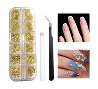 Piedras Preciosas para Uñas Cristales Dorados Brillantes Para Manicura DIY