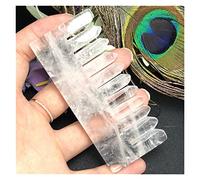 Piedras preciosas y cristales Peine de cristal de cuarzo rosa de amatista natural de 8 cm, peines de masaje for la salud del cabello con dientes anchos Colección de regalos de piedras preciosas piedra