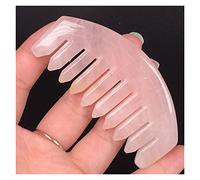 Piedras preciosas y cristales Peine de cristal de cuarzo rosa de amatista natural de 8 cm, peines de masaje for la salud del cabello con dientes anchos Colección de regalos de piedras preciosas piedra