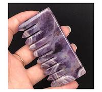 Piedras preciosas y cristales Peine de cristal de cuarzo rosa de amatista natural de 8 cm, Peines de masaje for la salud del cabello de dientes anchos Colección de regalos de piedras preciosas curativ