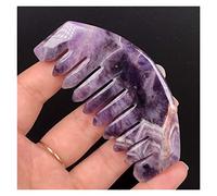 Piedras preciosas y cristales Peine de cristal de cuarzo rosa de amatista natural de 8 cm, peines de masaje for la salud del cabello con dientes anchos Colección de regalos de piedras preciosas piedra