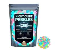 Piedras que brillan en la oscuridad para exteriores | 200 piedras luminosas para exteriores, piedras luminosas para entrada, para patio, caminos de jardín, aceras, calzadas, terrazas, paisajismo