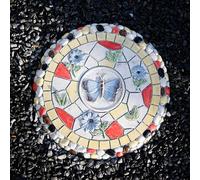Piedras redondas con diseño dimensional for pasarelas, Φ 13", piedra decorativa multicolor for caminos, césped y estanques(Butterfly,2PCS)