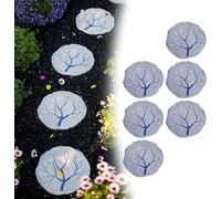 Piedras redondas para patio, césped, 3 piezas, 6 piezas, estilo chino, jardín, patio, piso, piedras decorativas, patrón de tronco de árbol, adorno al aire libre, paquete de 3