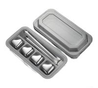 Piedras reutilizables de acero inoxidable para whisky, cubitos de hielo de metal de grado 304 para enfriar bebidas sin dilución, enfriamiento para whisky, vodka, vino, no corrosivo (A)