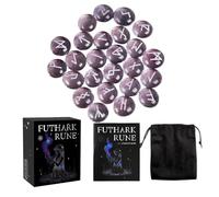 Piedras rúnicas grabadas naturales, juego de piedras de adivinación, decoración de meditación espiritual, herramientas de colección, kit de símbolos místicos para la adivinación, letra para