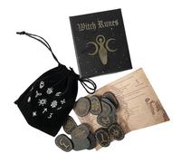 Piedras rúnicas talladas - Juego de piedras rúnicas nórdicas, juego de 14 runas de bruja con bolsa de almacenamiento | Símbolo rúnico grabado para adivinación de meditación