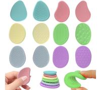Piedras sensoriales 12 Piezas Diferentes Texturas y Forma Silicona Piedra de preocupación para calmante, Entretenimiento y Alivio del estrés, Coloridos Juguetes de inquietud Flexibles tranquilos pa