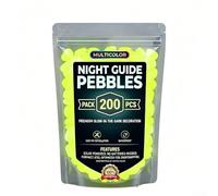 Piedras solares de jardín luminosas para exteriores, piedras decorativas hechas de resina para resistencia a la intemperie durante todo el año (amarillo, 200 piezas)