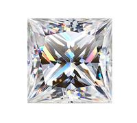 Piedras sueltas de moissanita de corte cuadrado de princesa, color D, claridad VVS1 para colgantes, anillos, aretes de tuerca, tamaños de fabricación de joyas de 0,35 a 6 quilates con certificado GRA