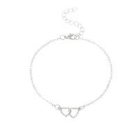 Piedras Valentin Perlé Pulsera Nuevo Regalo 2025 Doble Amor Corazón Cadena Tobillera para Mujeres Verano Pies Sandalias Mujer Tobillo Pulseras Playa Pie Mensajes Y Perlas Colores Elásticos Anillos