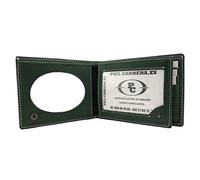 Piel Cabrera Cartera Porta Placa con Monedero para Guardia Civil, Policía Local, Protección Civil, Seguridad Privada, Cruz Roja. Mod. HONORES Verde