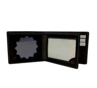 Piel Cabrera Cartera Porta Placa Policía Local Valencia, Cuero Negro, con Cierre de Broche, Protección RFID, Diseño Profesional. Placa NO INCLUIDA