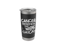 Piel Cáncer Superviviente Combate Chemo Melanom Cinta Negra Vaso térmico de acero inoxidable de doble pared