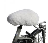 Piel Cordero Cubierta de Sillín Bicicleta Blanco Silla Montar Revestimiento Real