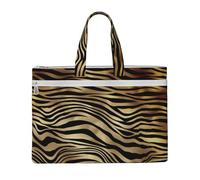 Piel de animal cebra negra africana dorada sepia,Bolsa de lona para documentos con cremallera, bolso de mano, maletín para la escuela y la oficina.